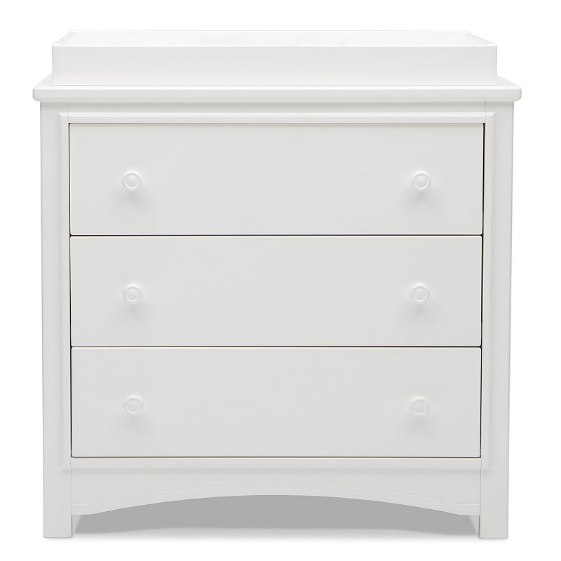 Delta Children Perry 3-Drawer Dresser with Changing Top, White