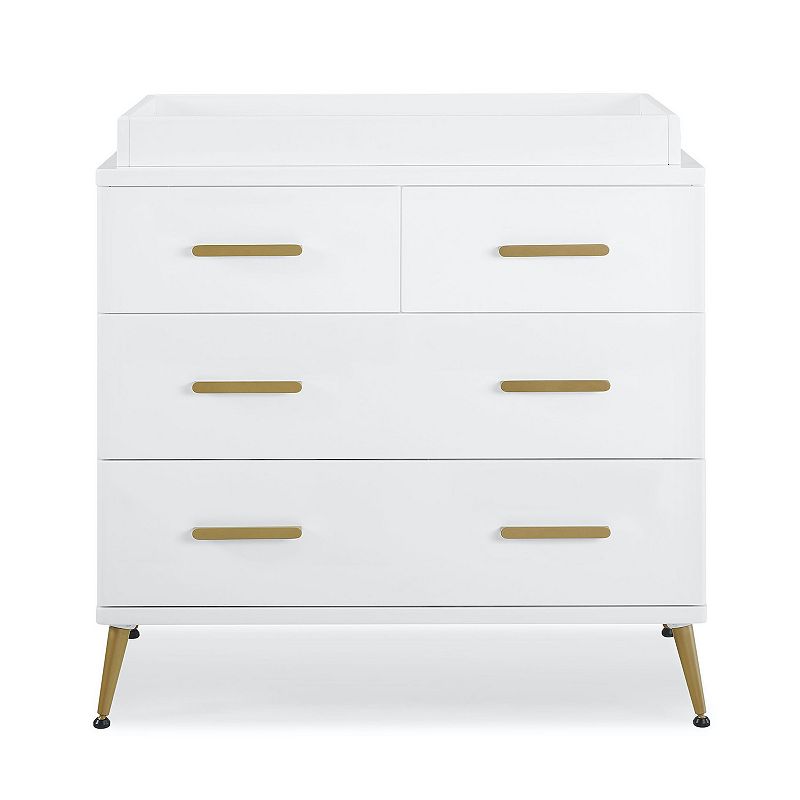 Delta Children Sloane 4-Drawer Dresser with Changing Top, White
