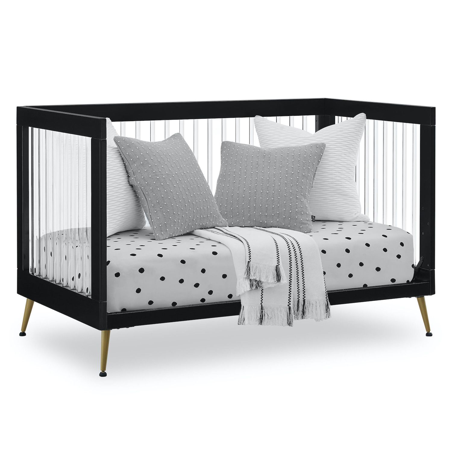 Delta Children Sloane 4-in-1 Acrylic Convertible Crib With Included ...