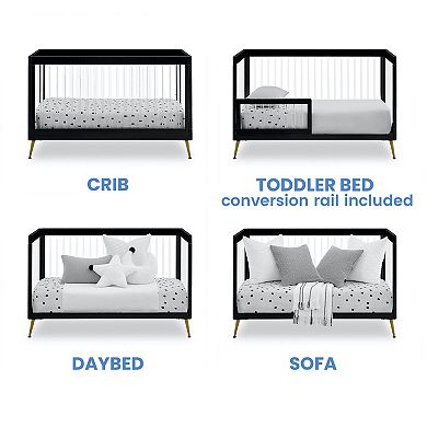 Delta Children Sloane 4-in-1 Acrylic Convertible Crib with Included Conversion Rails