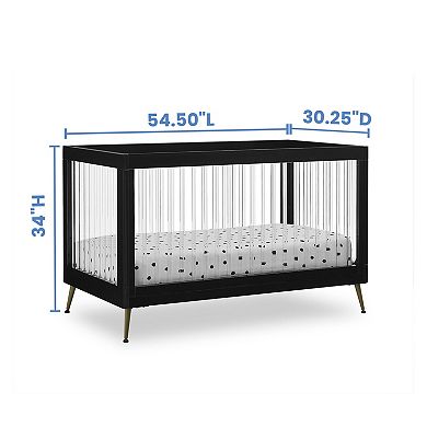 Delta Children Sloane 4-in-1 Acrylic Convertible Crib with Included Conversion Rails