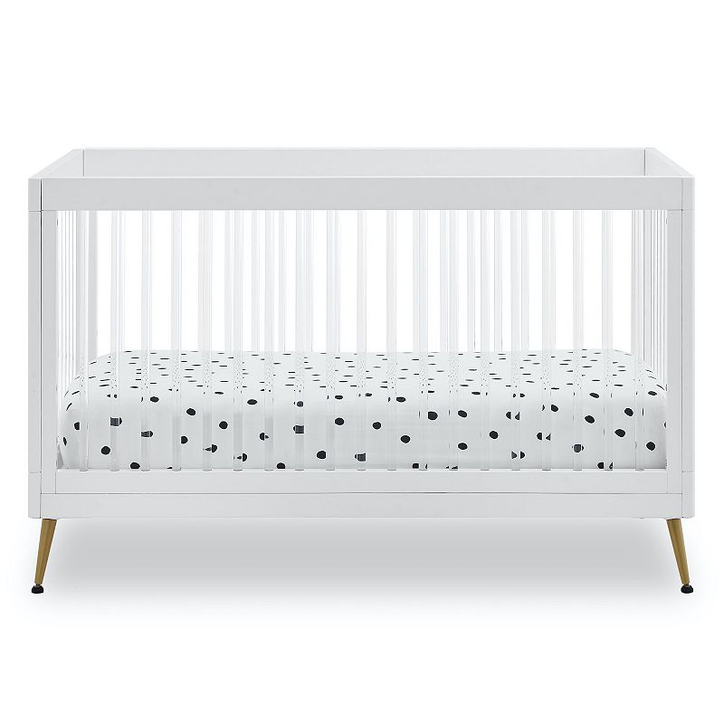 Delta Children Sloane 4-in-1 Acrylic Convertible Crib with Included Convers
