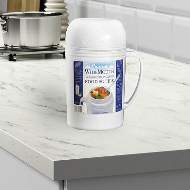 Brentwood 0.5L Wide Mouth Glass Vacuum / Foam Insulated Food Thermos