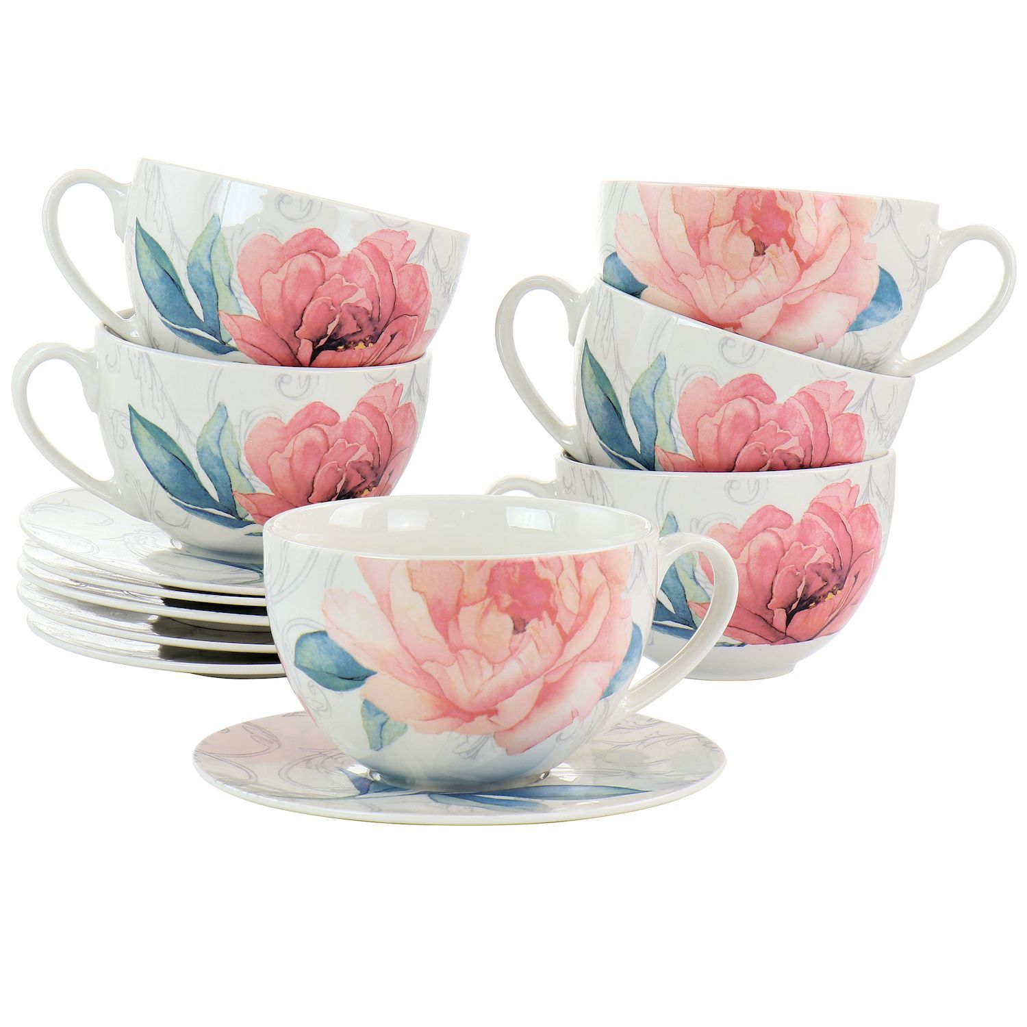 Valentina Porcelain Espresso Cup & Saucer - Set of 6