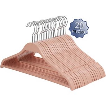 Elama Home 20 pc Biodegradable Coat Hangers in Pink