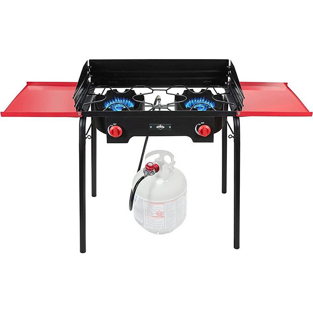 Hike Crew Cast Iron Portable Double Burner Outdoor Camping GAS Stove