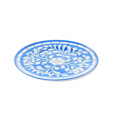 Elama Nelly 12 Piece Melamine Dinnerware Set in Blue