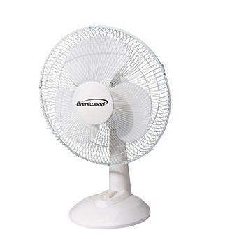 Kool Zone 12" Oscillating Desk Fan- White