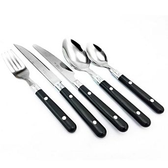 Gibson Home Casual Living 58 pc Stainless Steel Flatware Set in Black