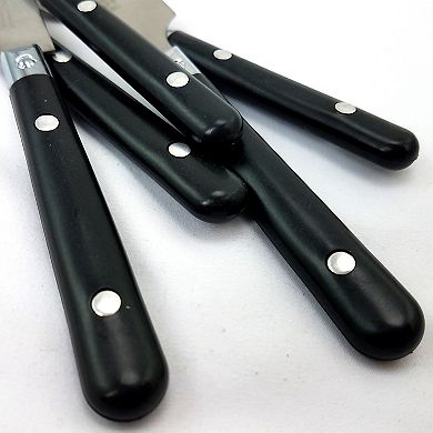 Gibson Home Casual Living 58 Piece Stainless Steel Flatware Set in Black