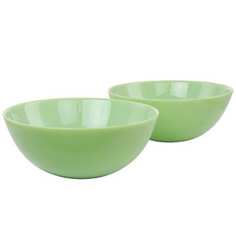 Martha Stewart 2 pc 10 Inch Jadeite Glass Serving Bowl Set in Jade Green