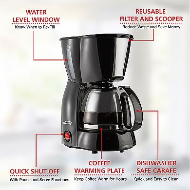 Brentwood 4 Cup Coffee Maker - Black