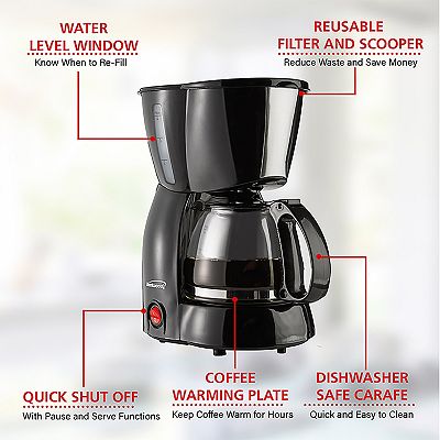Brentwood 4 Cup Coffee Maker - Black