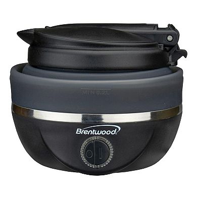 Brentwood Dual Voltage 3.3 Cup Collapsible Travel Kettle in Black