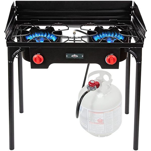 Hike Crew Double-Burner Camping Stove, Portable Propane Stovetop