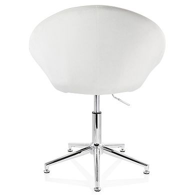 Elama 2 Piece Adjustable Velvet Accent Chair in White with Chrome Finish