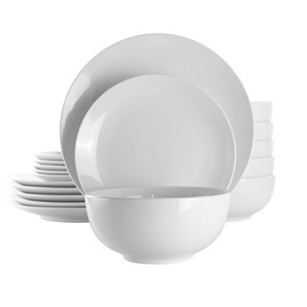 Elama Luna 18 pc Porcelain Dinnerware Set in White