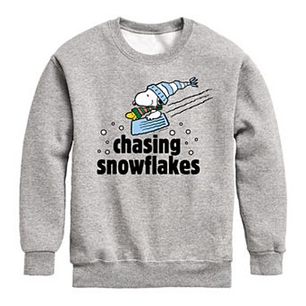 Boys 8-20 Peanuts Chasing Snowflakes Fleece Sweatshirt