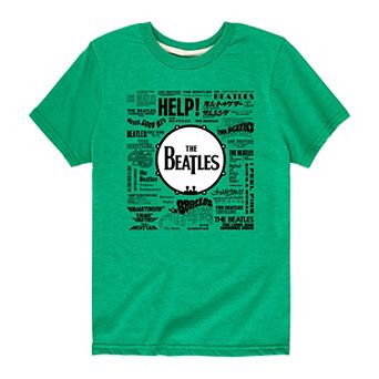 Boys 8-20 The Beatles Singles Word Art Tee