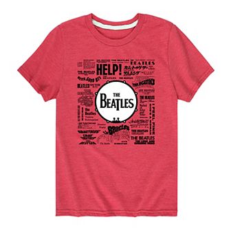 Boys 8-20 The Beatles Singles Word Art Tee