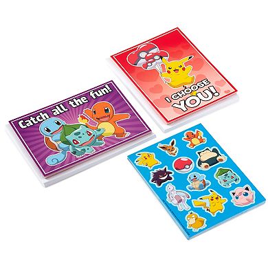Hallmark Pokémon Valentines Day Cards & Stickers Assortment - 24 Classroom Cards with Envelopes