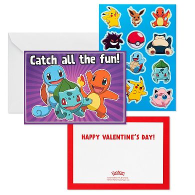 Hallmark Pokémon Valentines Day Cards & Stickers Assortment - 24 Classroom Cards with Envelopes