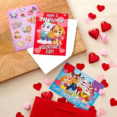 Hallmark Paw Patrol Valentines Day Cards and Stickers Assortment - 24 Classroom Cards with Envelopes