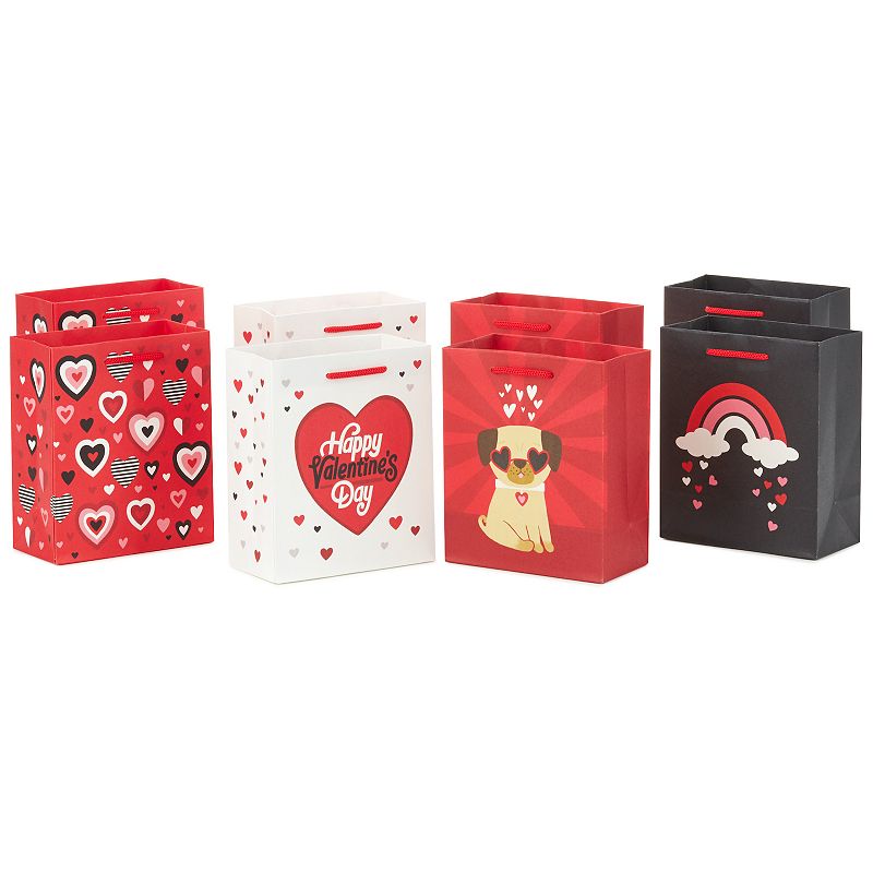 Hallmark 6-in. Small Valentines Day Gift Bags, Black