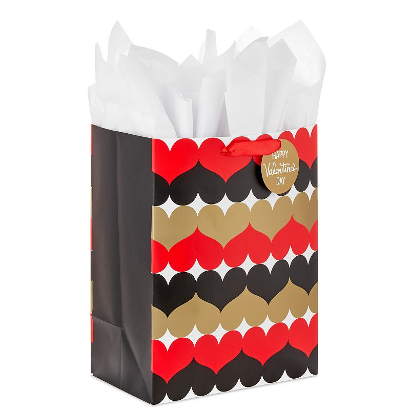 Hallmark 17-in. Extra Large Valentines Day Gift Bag with Tissue Paper, Bla