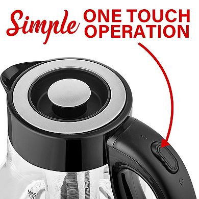 Brentwood Glass 1.7 Liter Electric Kettle with Tea Infuser in Black