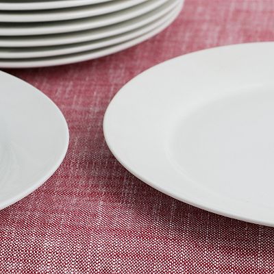 Gibson Home Noble Court inch Dessert Plate Set in White, Set of 12