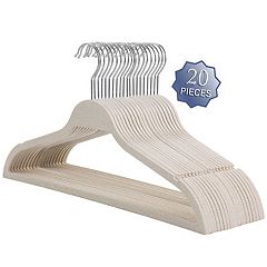 Elama Non Slip Hanger with U-slide in White and Black 50 Piece