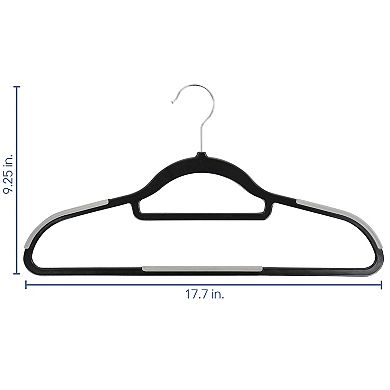 Elama Home 50 Piece Plastic Non Slip Hanger in Black and Gray