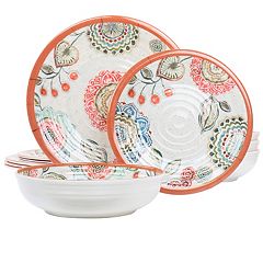 Spice By Tia Mowry Dinnerware Set, Melamine, Cinnamon Twist, 12 Pieces