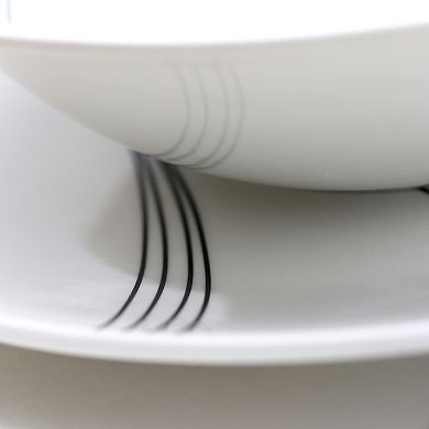 Gibson Everyday Curvation 16-Piece Soft Square Dinnerware Set in White