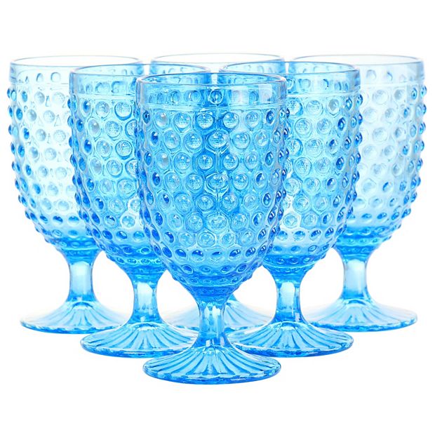 Hobnail Acrylic Stemless Wine Glass Blue 15 oz – Current Home NY