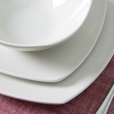 Gibson Everyday Zen Buffetware 30-Piece Dinnerware Set, White