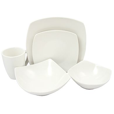 Gibson Everyday Zen Buffetware 30-Piece Dinnerware Set, White