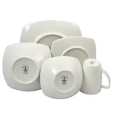 Gibson Everyday Zen Buffetware 30-Piece Dinnerware Set, White