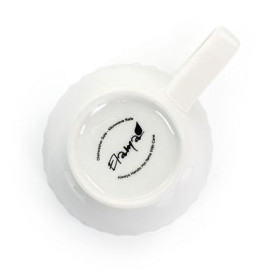 Elama Cara 6 Piece 10 Ounce Porcelain Cup Set in White