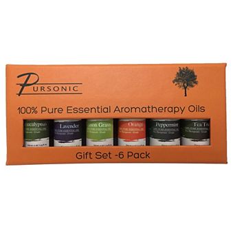 Pursonic 100% Pure Essential Aromatherapy Oils Gift Set-6 Pack