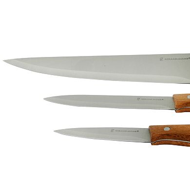 Gibson Everyday Seward 3 Piece Stainless Steel Cutlery Set with Wood Handles