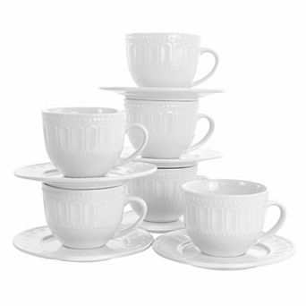 Elama Charlotte 6 pc Mug Set in White