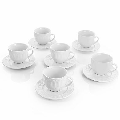Elama Charlotte 6 Piece Mug Set in White