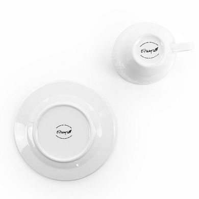 Elama Charlotte 6 Piece Mug Set in White