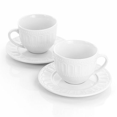 Elama Charlotte 6 Piece Mug Set in White