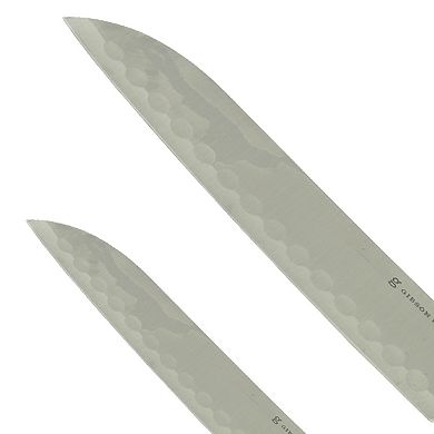 Gibson Everyday Seward 2 Piece Stainless Steel Santoku Knife Cutlery Set with Wood Handles