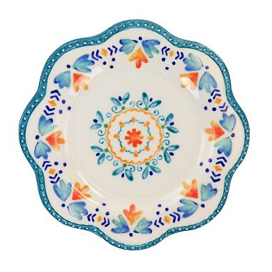 Gibson Everyday 12 Piece Tamara Melamine Dinnerware Set in White and Floral