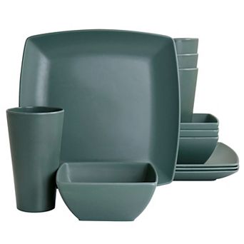 Gibson Home Grayson Melamine 12 pc Square Dinnerware Set