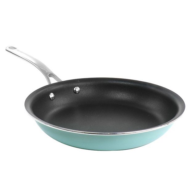 Martha Stewart Lockton 12 Inch Aluminum Nonstick Frying Pan in Turquoise